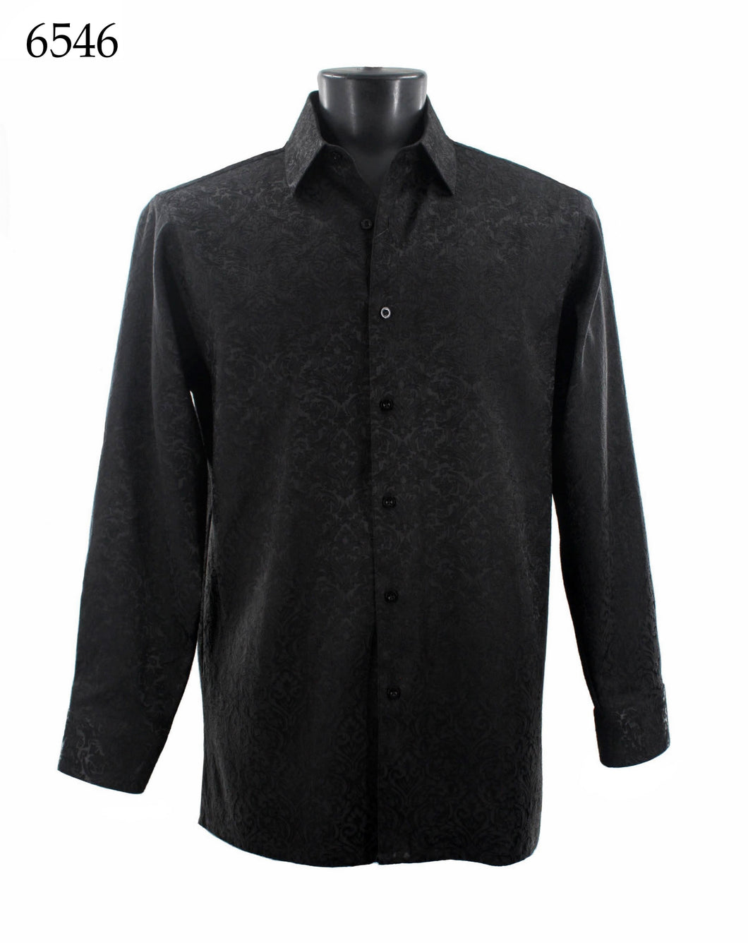 Bassiri Tone-on-Tone Long Sleeve Button Down Casual Printed Shirt 6546