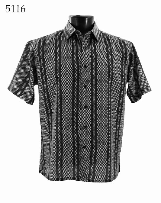 Bassiri Short Sleeve Button Down Casual Printed Shirts 5116