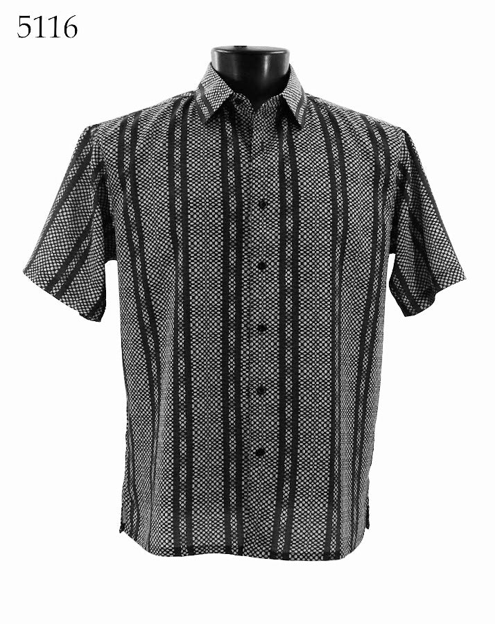 Bassiri Short Sleeve Button Down Casual Printed Shirts 5116