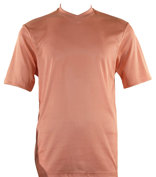 Bassiri Short Sleeve V-Neck T-Shirt Style #219 Peach