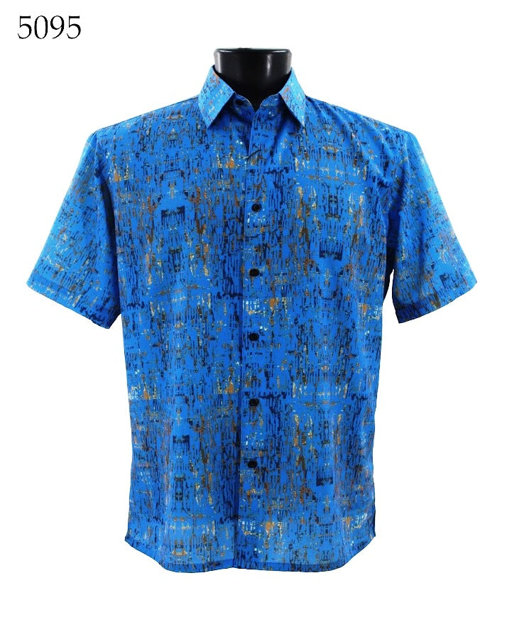 Bassiri Short Sleeve Button Down Casual Printed Shirts 5095