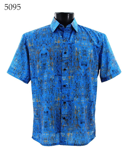 Bassiri Short Sleeve Button Down Casual Printed Shirts 5095