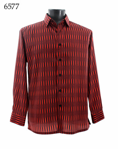 Bassiri Long Sleeve Button Down Casual Printed Shirts 6577