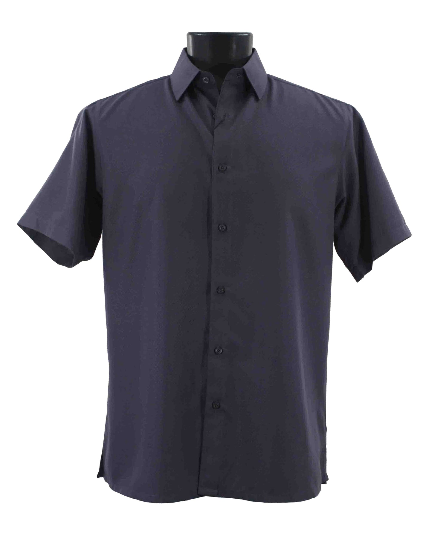 Bassiri Tone-on-Tone Short Sleeve Shirts Charcoal