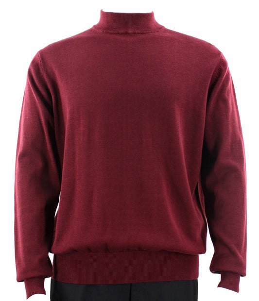 Bassiri Long Sleeve Mock Neck Sweater 630 Burgundy
