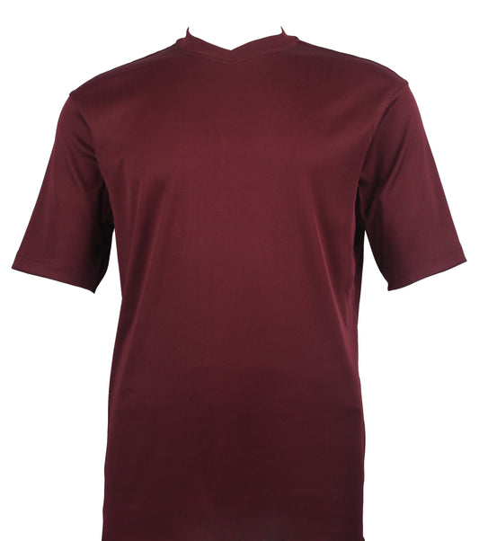 Bassiri Short Sleeve V-Neck T-Shirt Style #219 Plum
