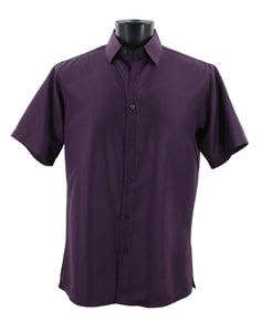 Bassiri Tone-on-Tone Short Sleeve Shirts Purple
