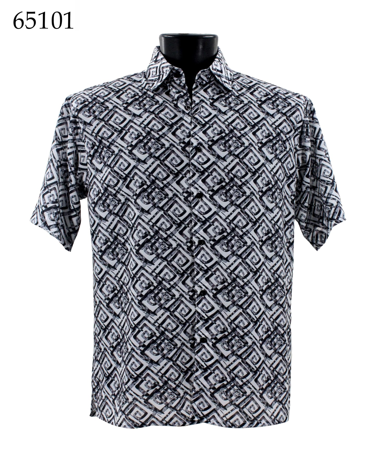 Bassiri Short Sleeve Button Down Casual Printed Shirts 65101