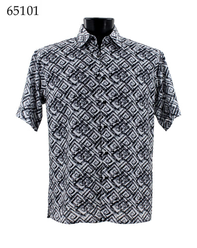 Bassiri Short Sleeve Button Down Casual Printed Shirts 65101