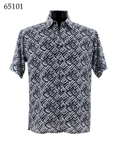 Bassiri Short Sleeve Button Down Casual Printed Shirts 65101