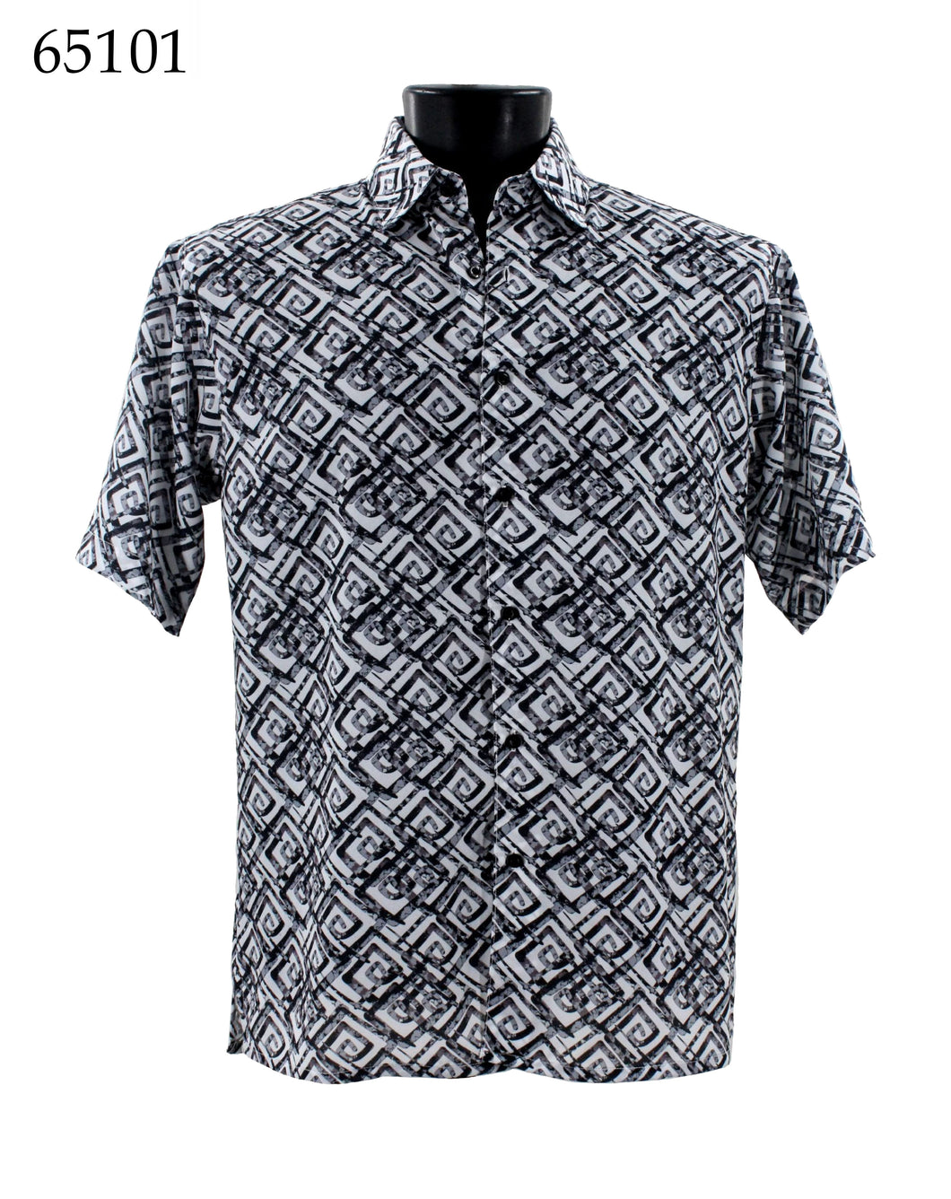 Bassiri Short Sleeve Button Down Casual Printed Shirts 65101