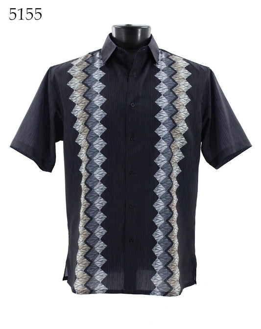 Bassiri Short Sleeve Button Down Casual Printed Shirts 5155