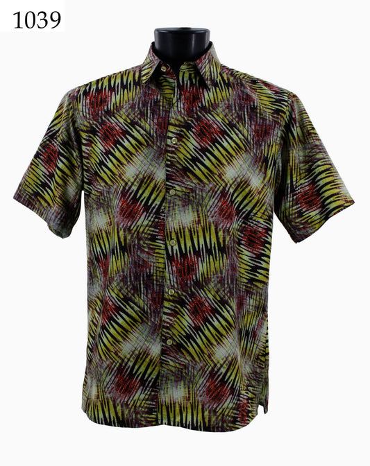 Bassiri Short Sleeve Button Down Casual Printed Shirts 1039