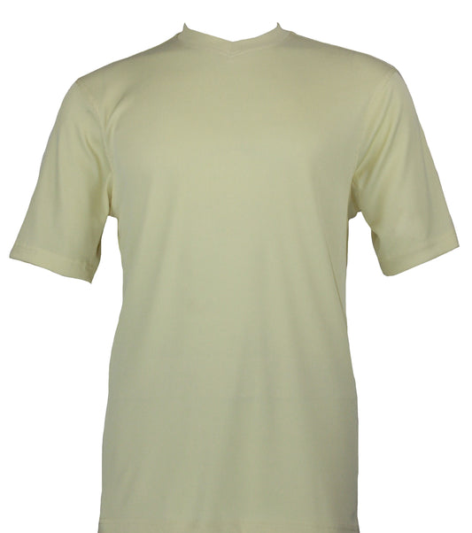 Bassiri Short Sleeve V-Neck T-Shirt Style #219 Butter
