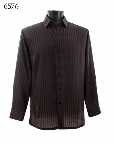 Bassiri Long Sleeve Button Down Casual Printed Shirts 6576