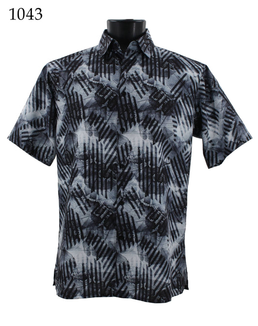 Bassiri Short Sleeve Button Down Casual Printed Shirts 1043