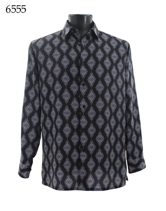 Bassiri Long Sleeve Button Down Casual Printed Shirts 6555