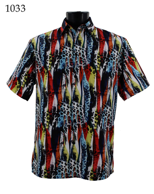 Bassiri Short Sleeve Button Down Casual Printed Shirts 1033