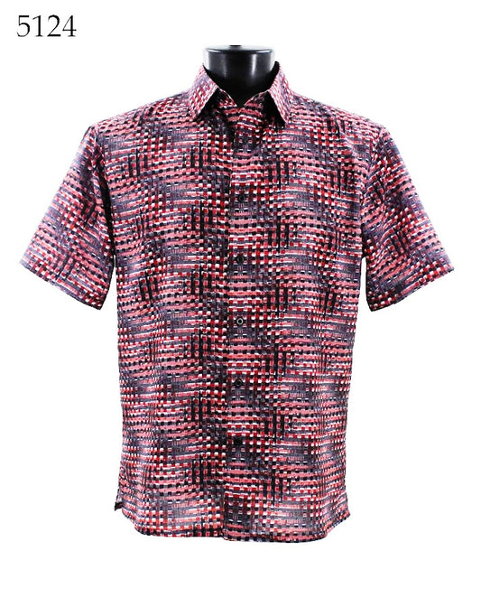 Bassiri Short Sleeve Button Down Casual Printed Shirts 5124