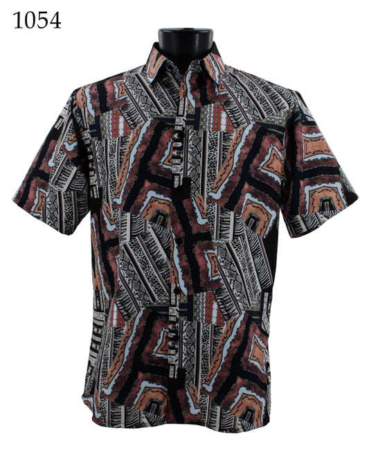 Bassiri Short Sleeve Button Down Casual Printed Shirts 1054