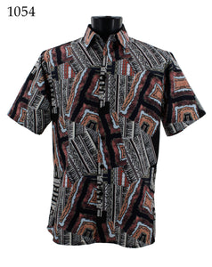 Bassiri Short Sleeve Button Down Casual Printed Shirts 1054