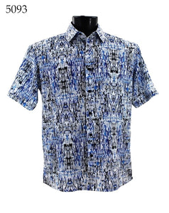 Bassiri Short Sleeve Button Down Casual Printed Shirts 5093