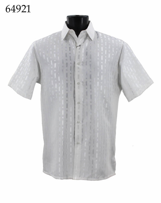 Bassiri Tone-on-Tone Short Sleeve Shirts 64921