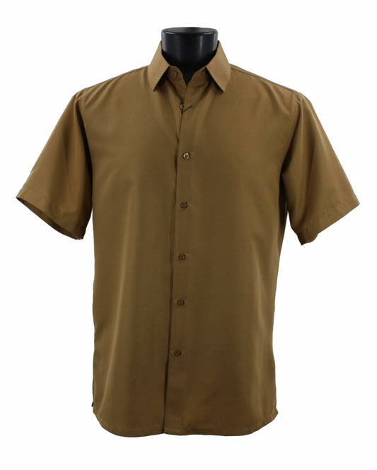Bassiri Tone-on-Tone Short Sleeve Shirts Gold