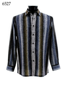 Bassiri Long Sleeve Button Down Casual Printed Shirts 6527