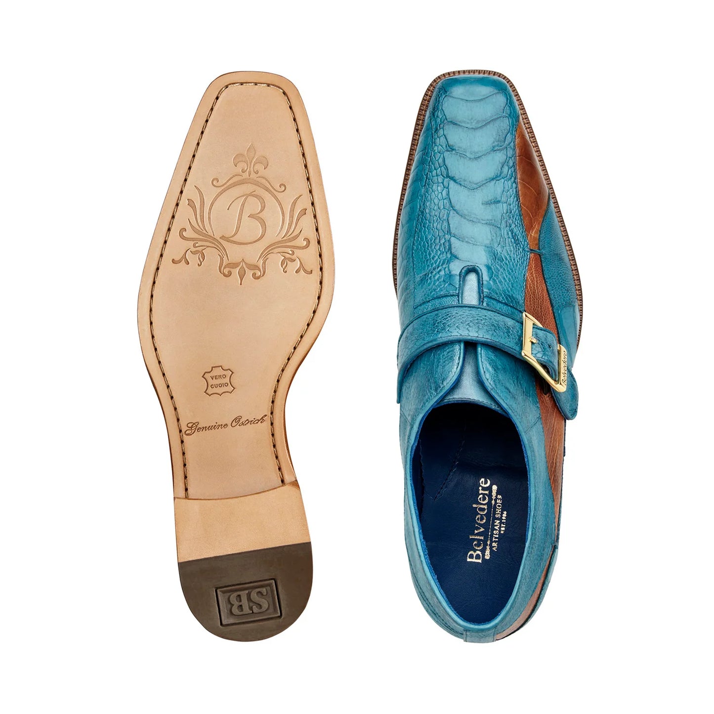 Belvedere Shoes Marte - Ant. Ocean Blue/Brandy